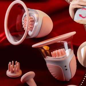 Máy massage ngực 3 đầu rung bú liếm xoay